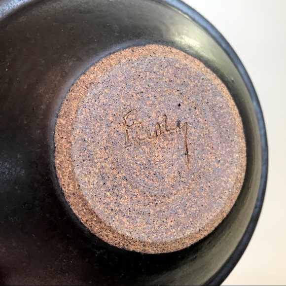 Handmade Pair of Glazed Black Ceramic Small Bowls - Picture 7 of 8